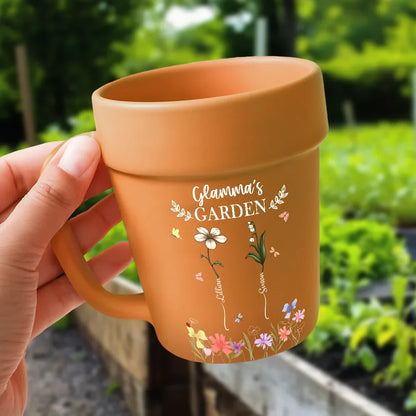 Grandma's Garden Birth Month Flower - Personalized Plant Pot Ceramic Mug