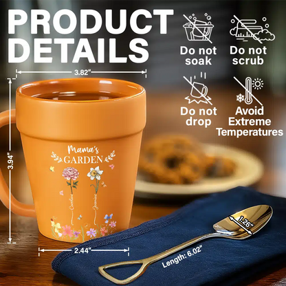 Grandma's Garden Birth Month Flower - Personalized Plant Pot Ceramic Mug
