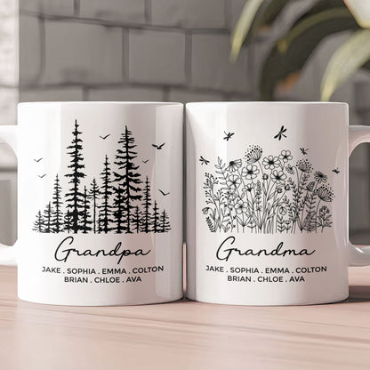 Grandpa & Grandma, Mommy & Daddy Custom With Kids' Names - Personalized Mug