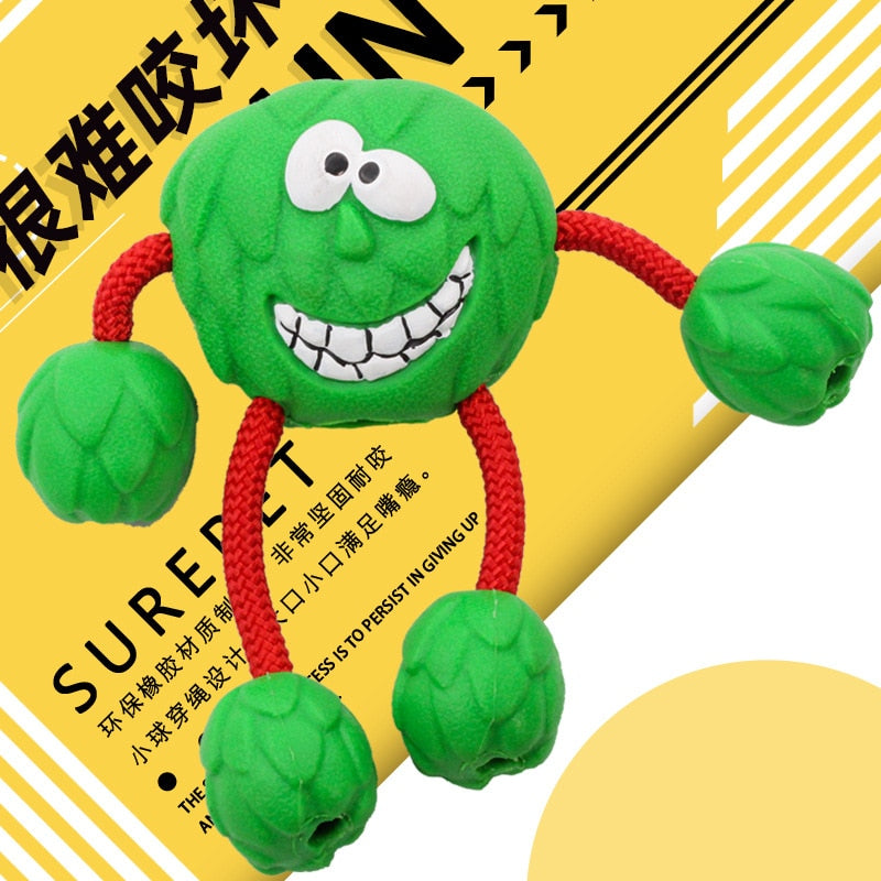 Smiley Dog Rubber Chew Toy