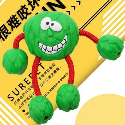 Smiley Dog Rubber Chew Toy