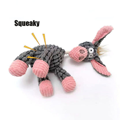 Corduroy Animal Chew Toy For Dogs