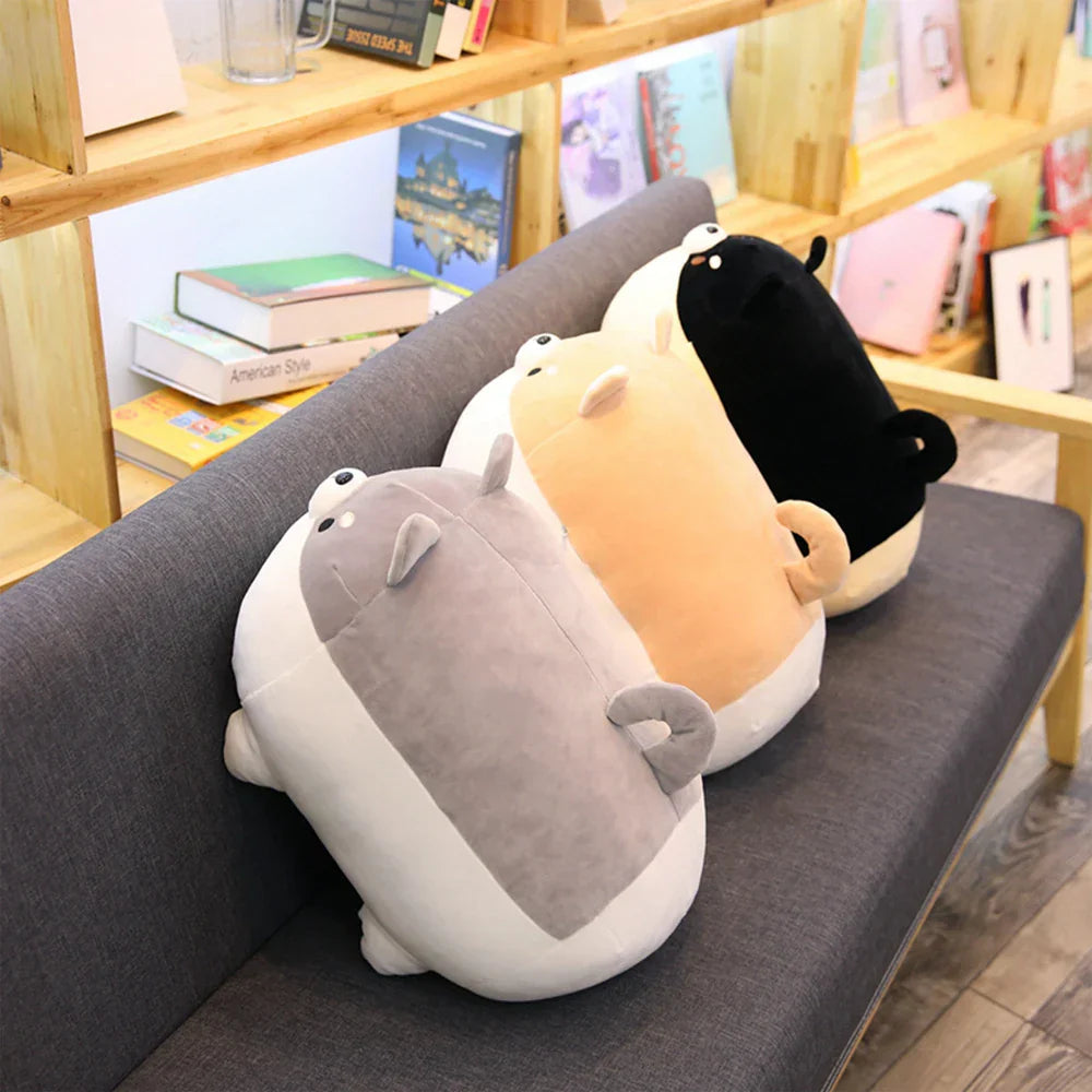 Happy Corgi Plush Dog Pillow Soft Stuffed Toy Gift