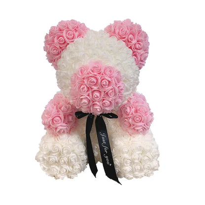 Red Rose Teddy Bear 40cm Artificial Rose Flower Gift