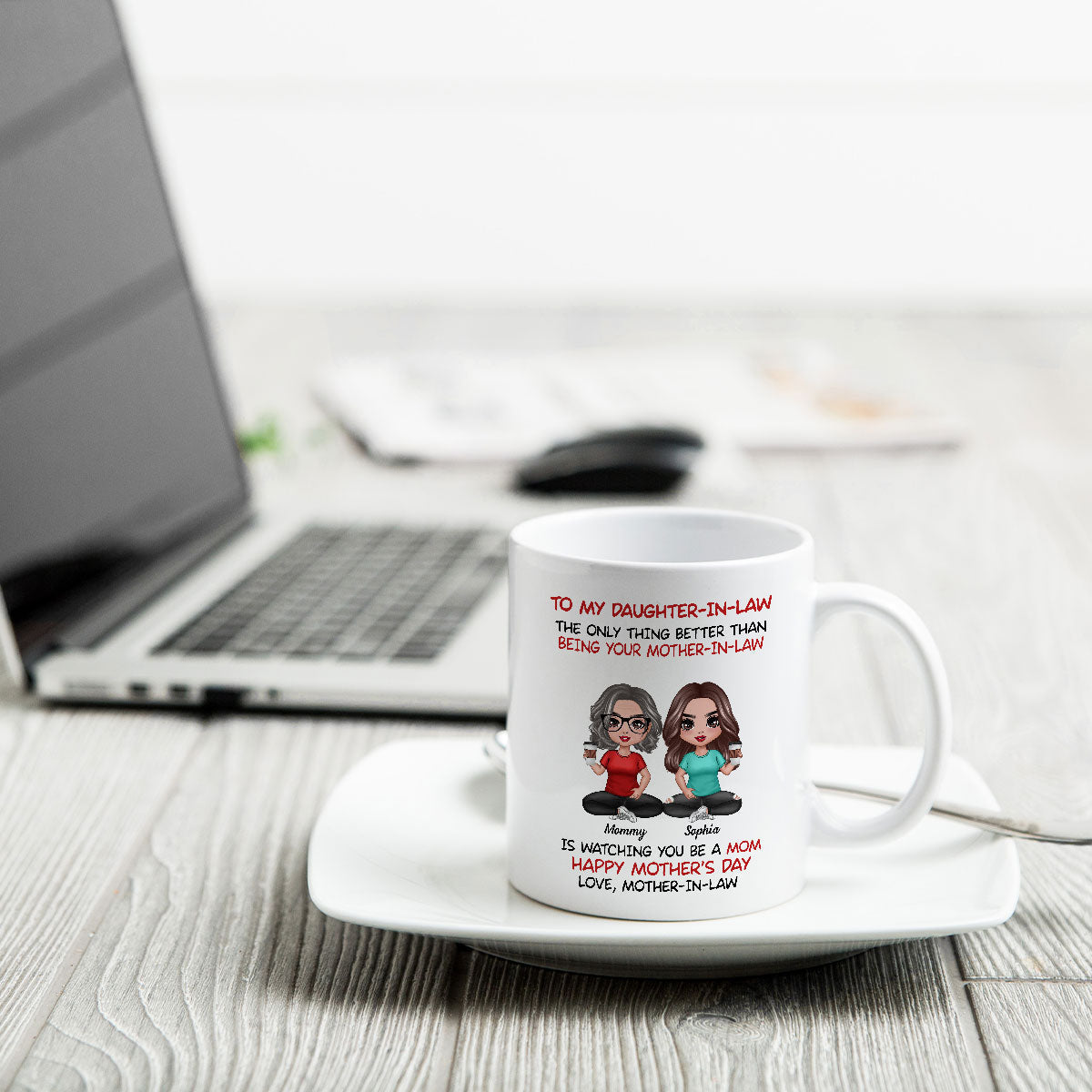 To My Daughter-In-Law Happy Mother's Day Personalized Mug, Heartfelt 2025 Gift