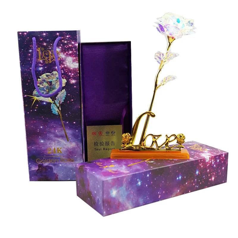 24K Gold Rose Flower for Valentine's Day and Gifts