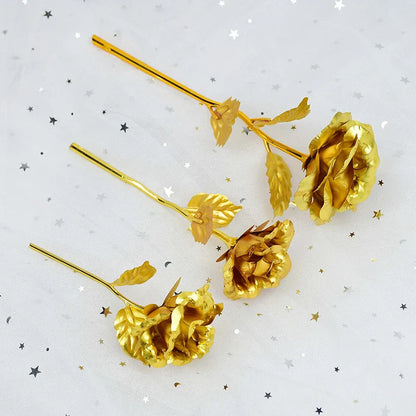 Gold Foil Eternal Rose Bouquet - Valentine's Gift for Her