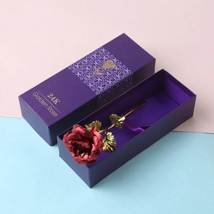 24K Gold Rose Flower for Valentine's Day and Gifts