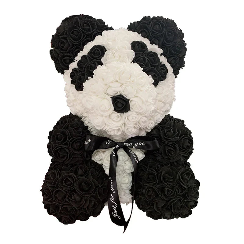 Red Rose Teddy Bear 40cm Artificial Rose Flower Gift