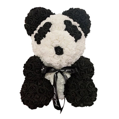 Red Rose Teddy Bear 40cm Artificial Rose Flower Gift