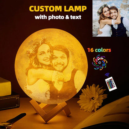 Personalized 3D Moon Photo Night Light