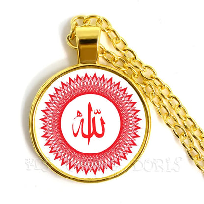 Glass Muslim Islamic Allah Arab Muslim Necklace