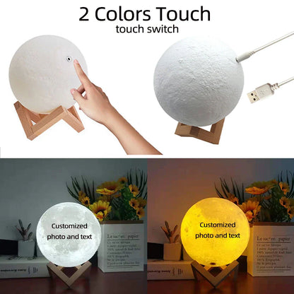 Personalized 3D Moon Photo Night Light