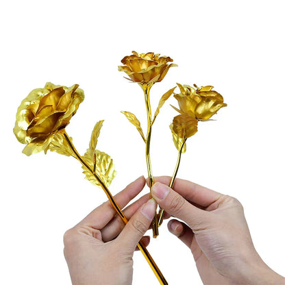 Gold Foil Eternal Rose Bouquet - Valentine's Gift for Her