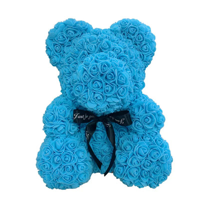 Red Rose Teddy Bear 40cm Artificial Rose Flower Gift
