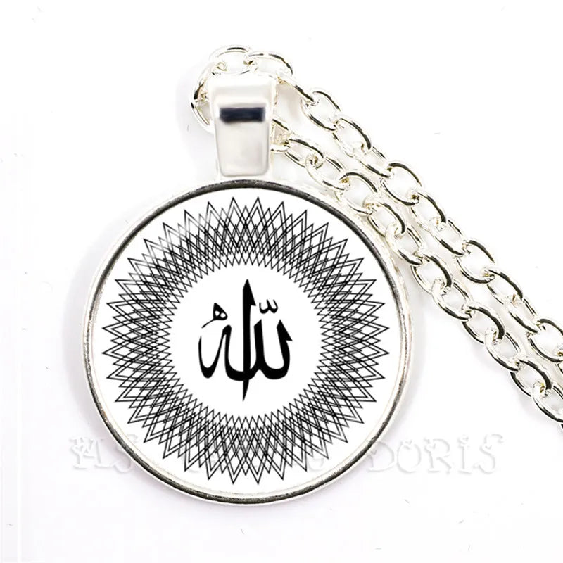 Glass Muslim Islamic Allah Arab Muslim Necklace