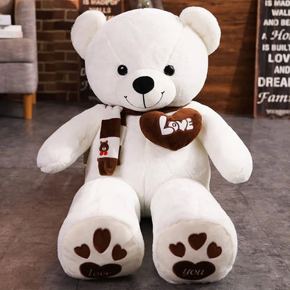 Cozy 4-Color Teddy Bear with Scarf