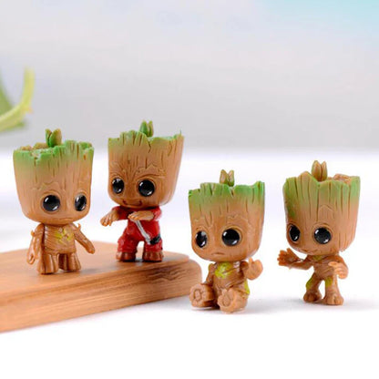 4pcs/set Guardians of The Galaxy Avengers Tiny groot Cute Baby Tree Man Model Figure