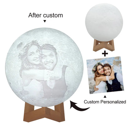 Personalized 3D Moon Photo Night Light