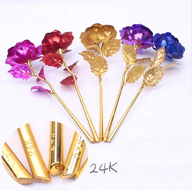 24K Gold Rose Flower for Valentine's Day and Gifts