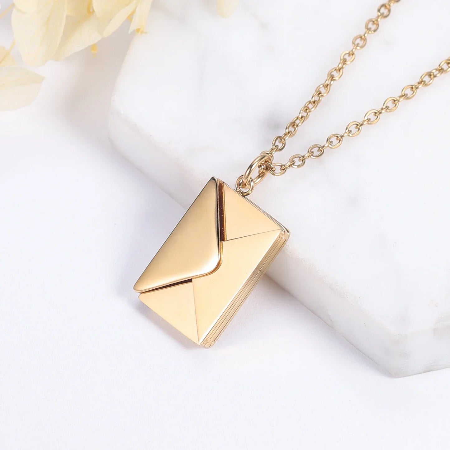 Custom Love Letter Envelope Pendant Necklace