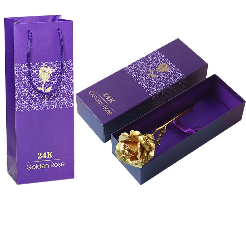24K Gold Rose Flower for Valentine's Day and Gifts