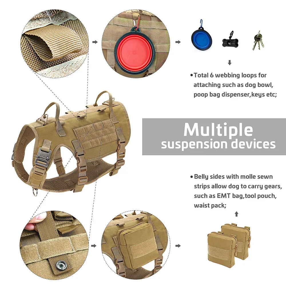 Large Dogs Training Harnesses With Pouches