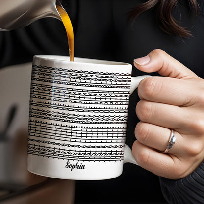 Brave Musical Notes Design - Personalized Custom Coffee Mug - HALW066_MG