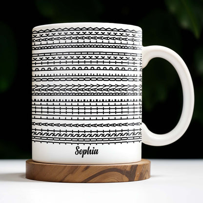 Brave Musical Notes Design - Personalized Custom Coffee Mug - HALW066_MG