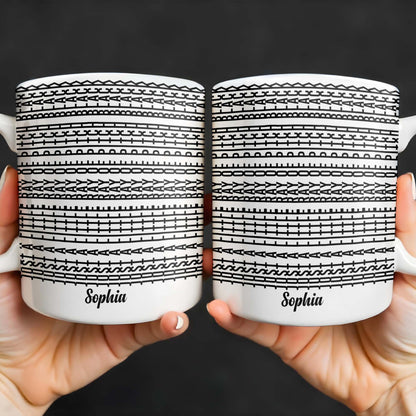 Brave Musical Notes Design - Personalized Custom Coffee Mug - HALW066_MG