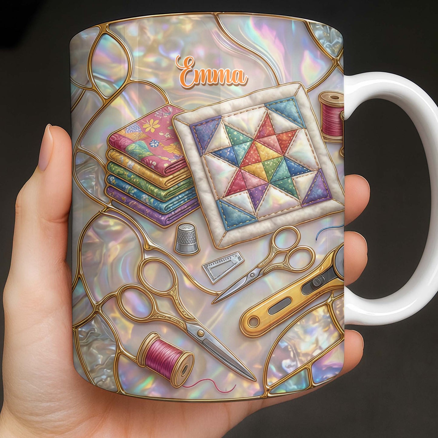 Personalized Vibrant Crafting Tools Design - Personalized Custom Coffee Mug - HAND017_MG