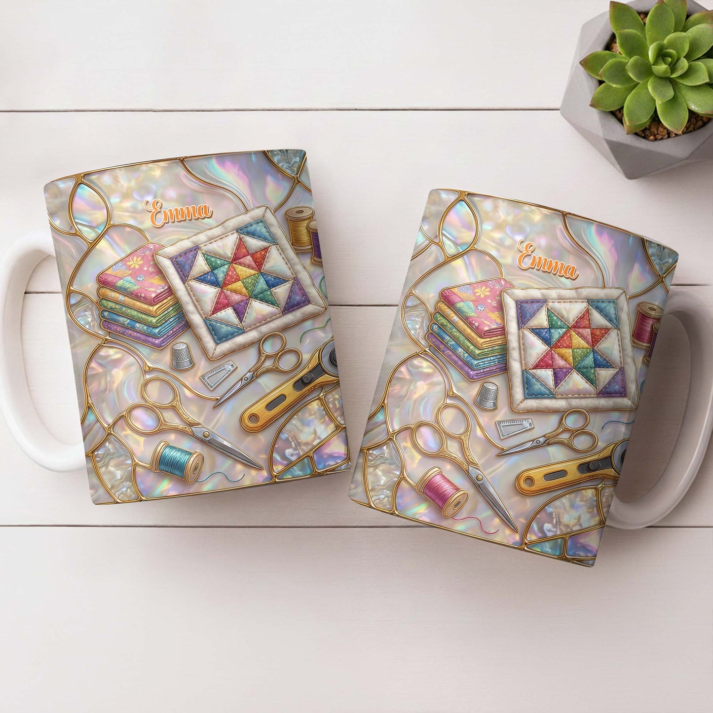 Personalized Vibrant Crafting Tools Design - Personalized Custom Coffee Mug - HAND017_MG