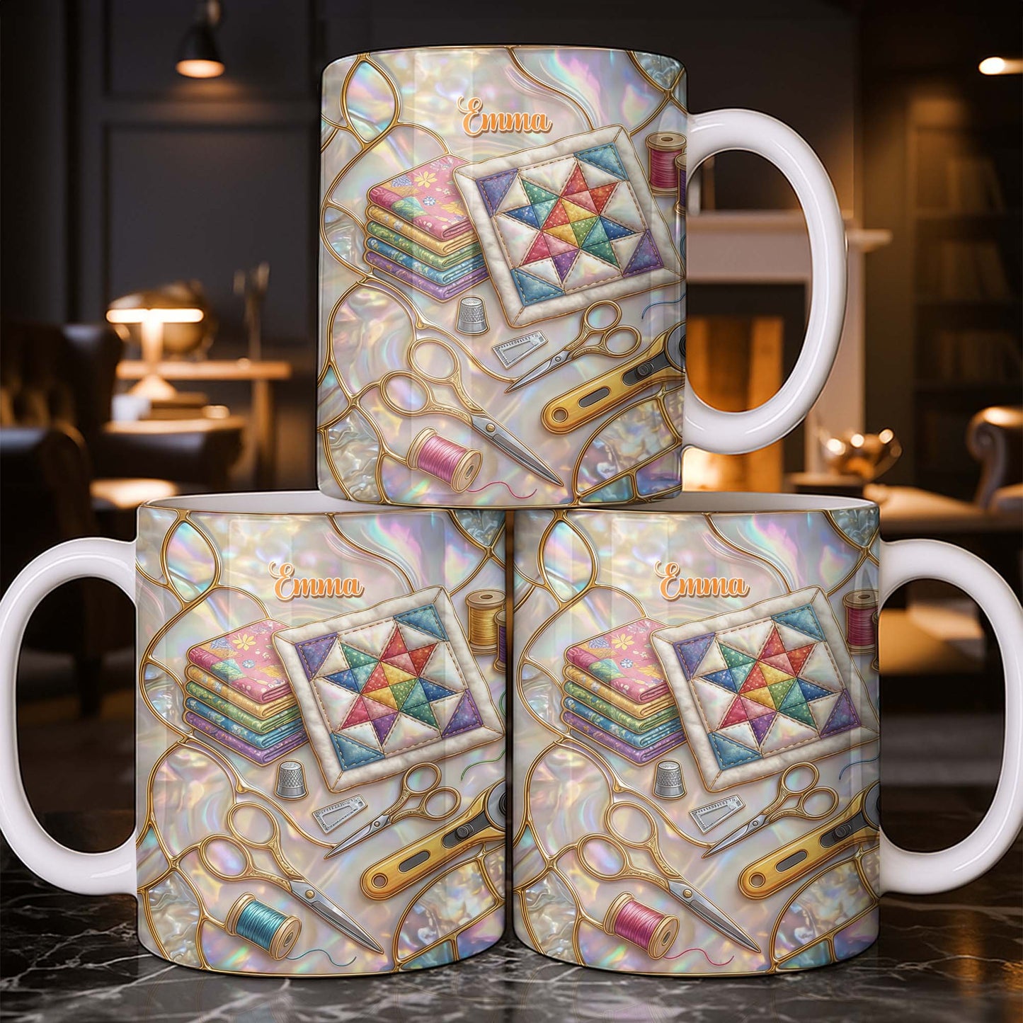 Personalized Vibrant Crafting Tools Design - Personalized Custom Coffee Mug - HAND017_MG