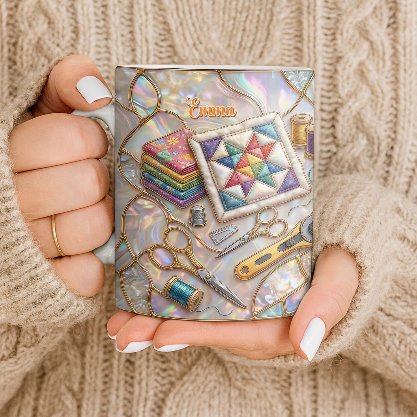 Personalized Vibrant Crafting Tools Design - Personalized Custom Coffee Mug - HAND017_MG