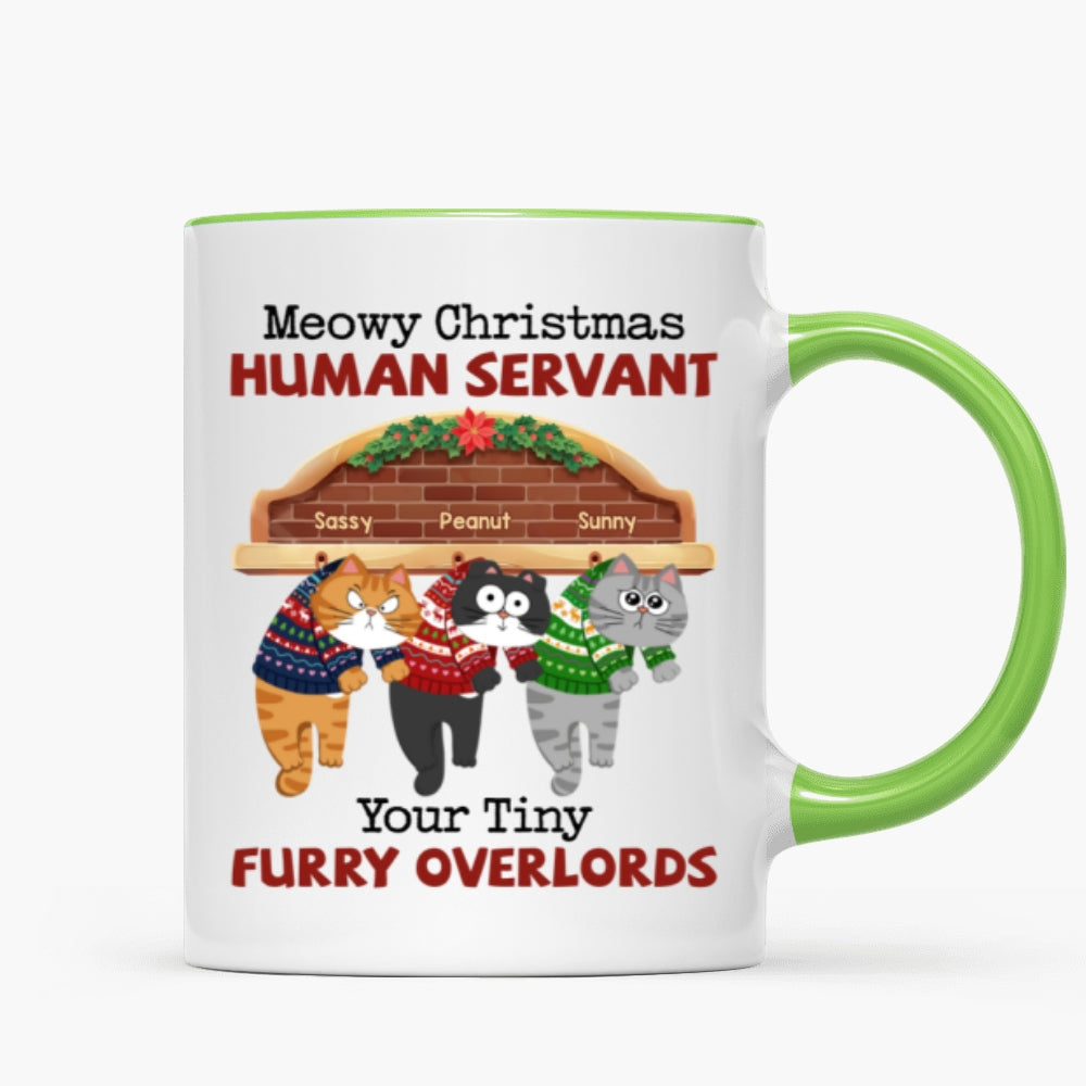 Meowy Christmas Human From Naughty Cats Personalized Mug, Christmas Gift