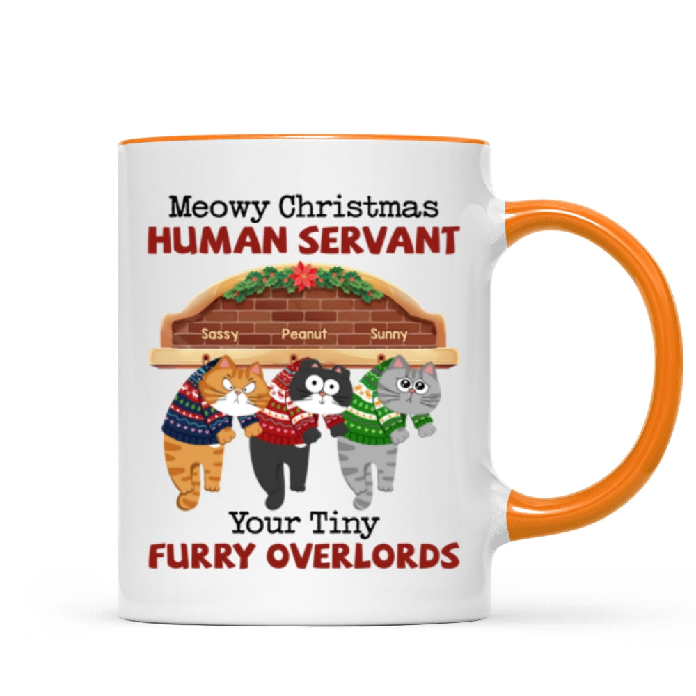 Meowy Christmas Human From Naughty Cats Personalized Mug, Christmas Gift