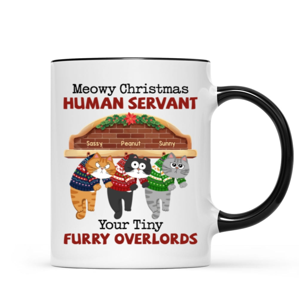 Meowy Christmas Human From Naughty Cats Personalized Mug, Christmas Gift