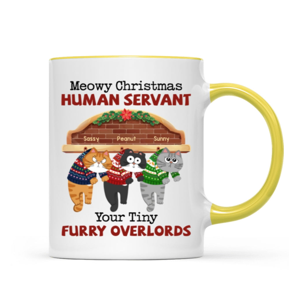 Meowy Christmas Human From Naughty Cats Personalized Mug, Christmas Gift