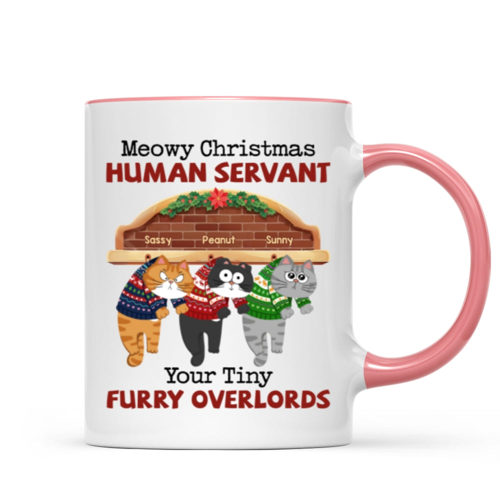 Meowy Christmas Human From Naughty Cats Personalized Mug, Christmas Gift