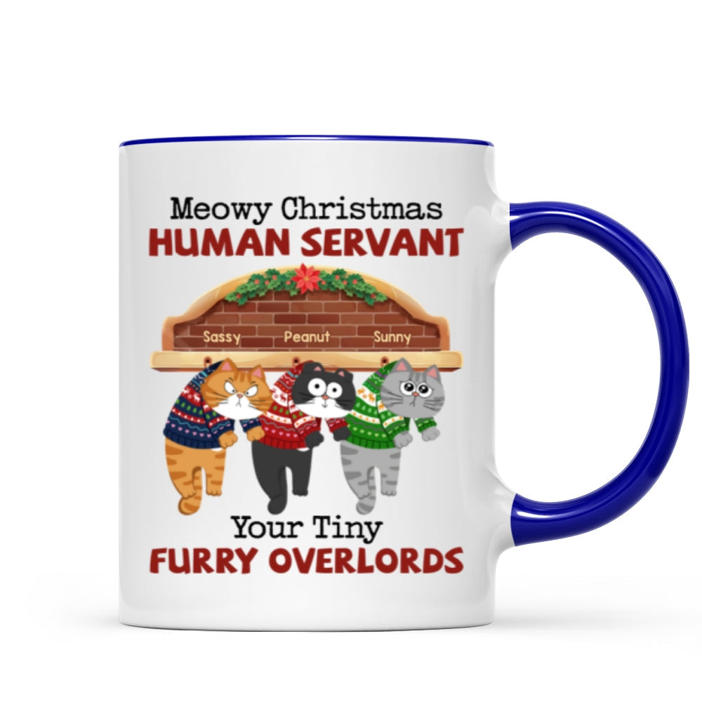 Meowy Christmas Human From Naughty Cats Personalized Mug, Christmas Gift
