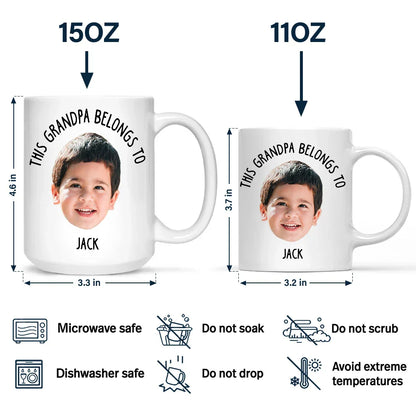 Custom Photo This Grandpa Belongs To - Personalized Mug