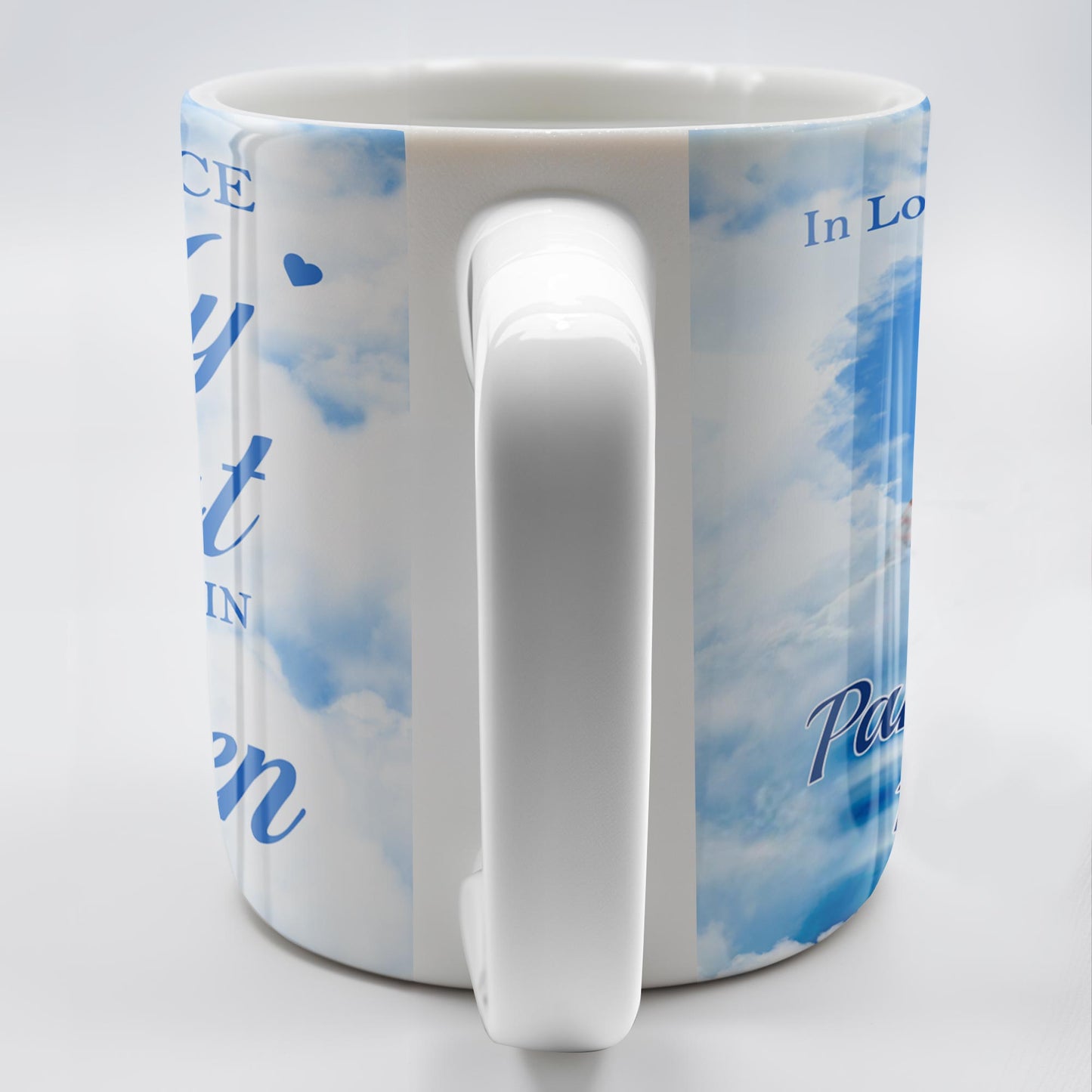 A Big Piece Of My Heart Lives In Heaven With Clouds And Hearts - Personalized Custom Coffee Mug - HME152_MG
