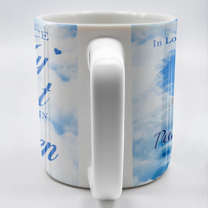 A Big Piece Of My Heart Lives In Heaven With Clouds And Hearts - Personalized Custom Coffee Mug - HME152_MG