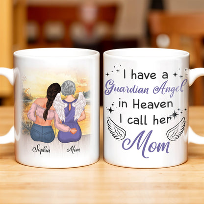 Guardian Angel In Heaven Called Mom - Personalized Custom Coffee Mug - HME238_MG