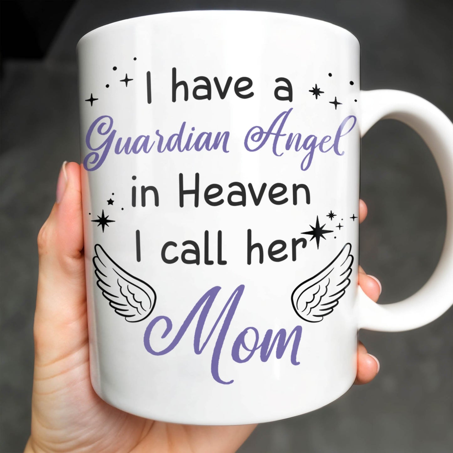 Guardian Angel In Heaven Called Mom - Personalized Custom Coffee Mug - HME238_MG