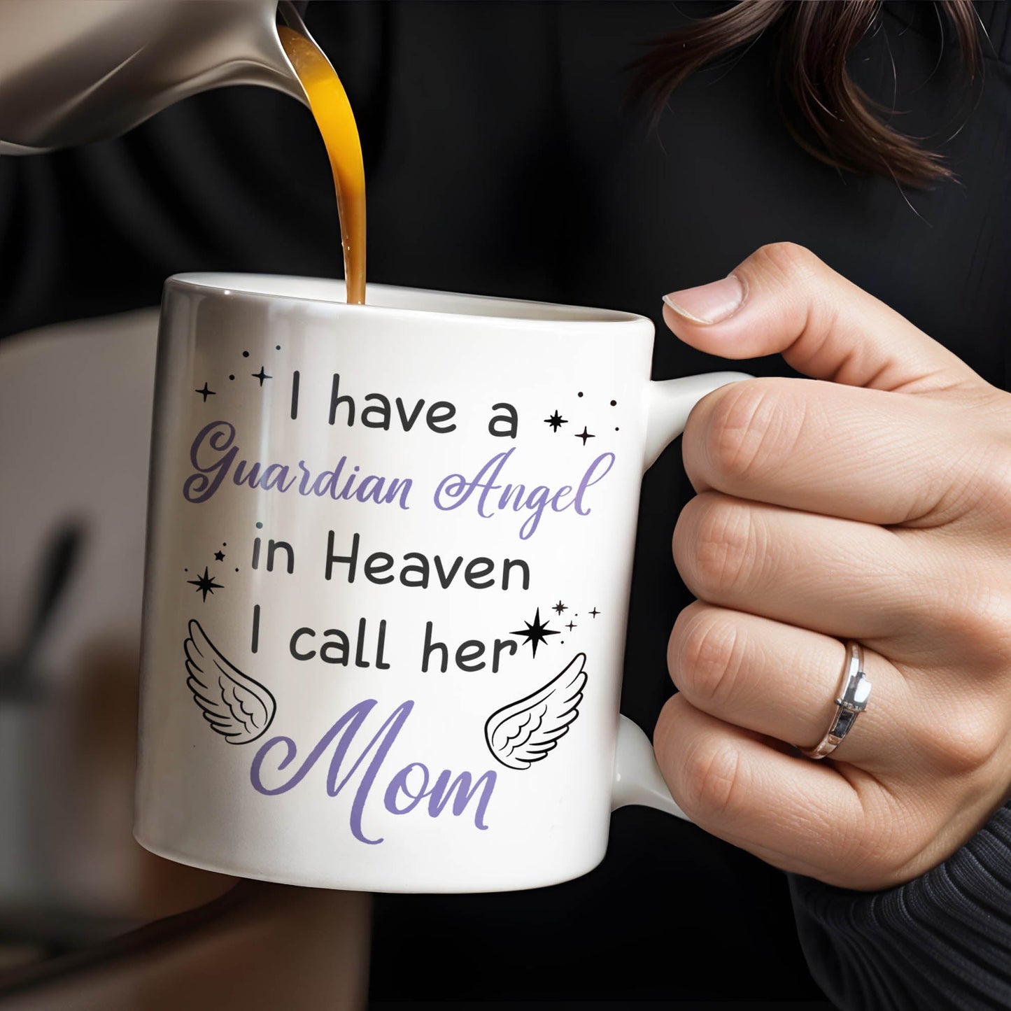 Guardian Angel In Heaven Called Mom - Personalized Custom Coffee Mug - HME238_MG