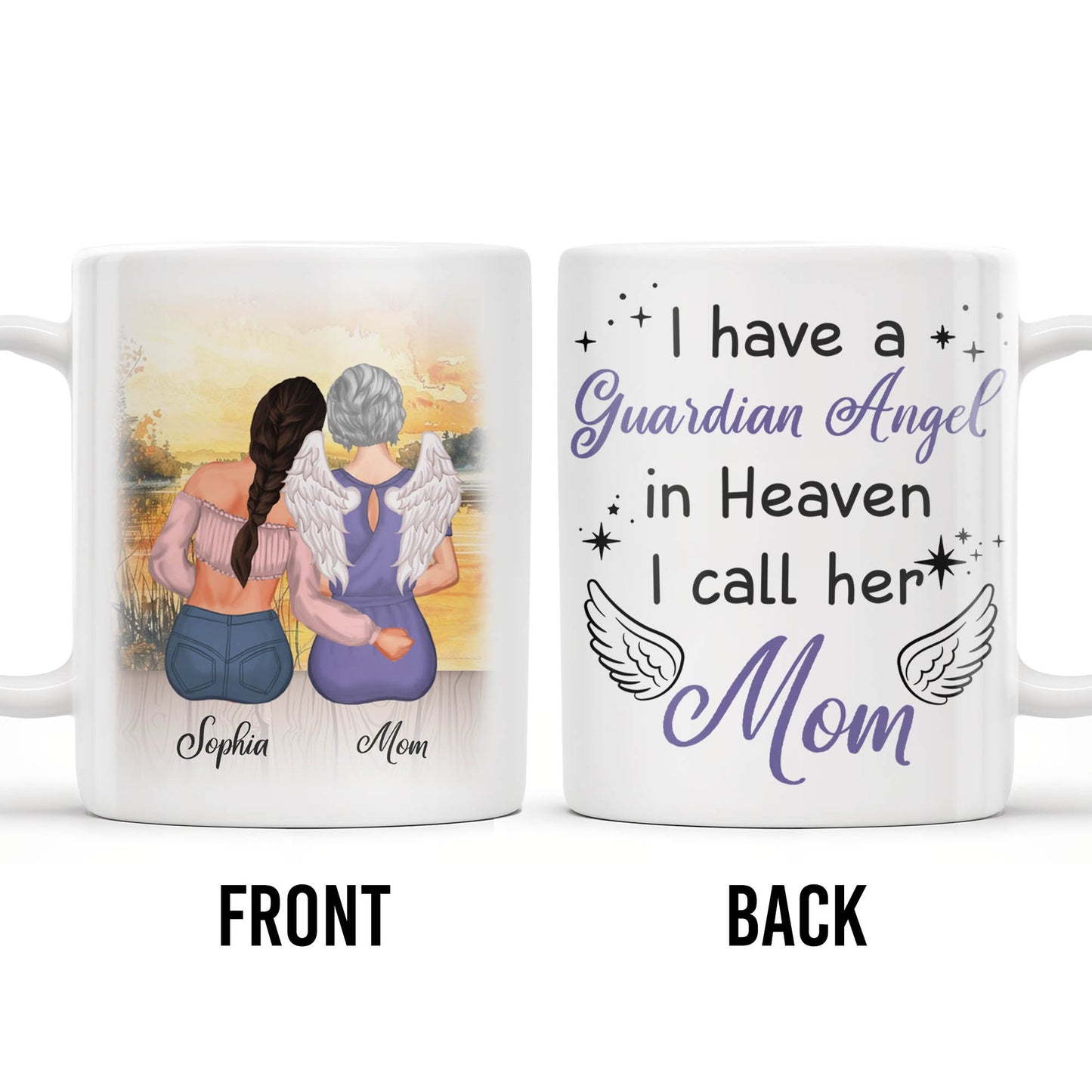 Guardian Angel In Heaven Called Mom - Personalized Custom Coffee Mug - HME238_MG