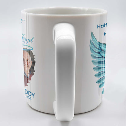 Half Of My Heart In Heaven With My Angel Wings - Personalized Custom Coffee Mug - HME244_MG