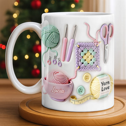 Celebrate Your Love For Crafting With Yarn And Needles - Personalized Custom Coffee Mug - HOB007_MG