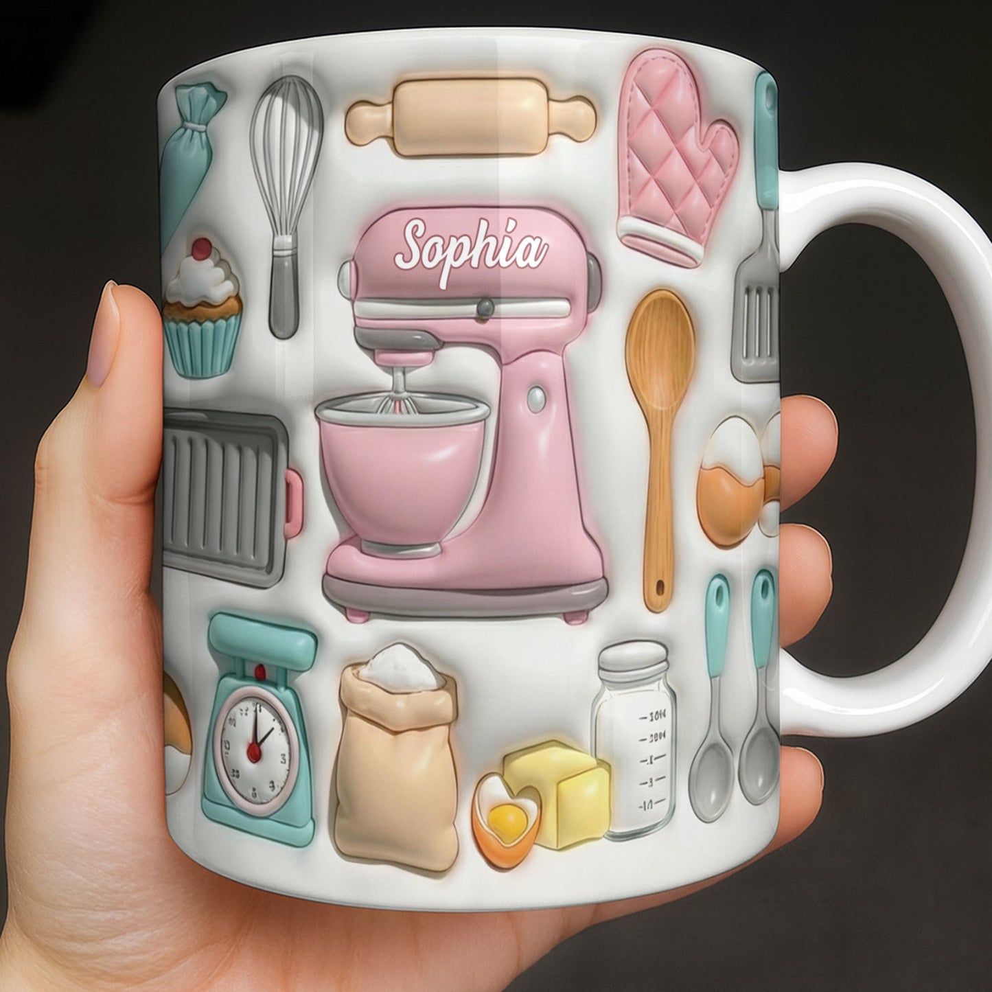 Sophia Baking Essentials Design - Personalized Custom Coffee Mug - HOB008_MG